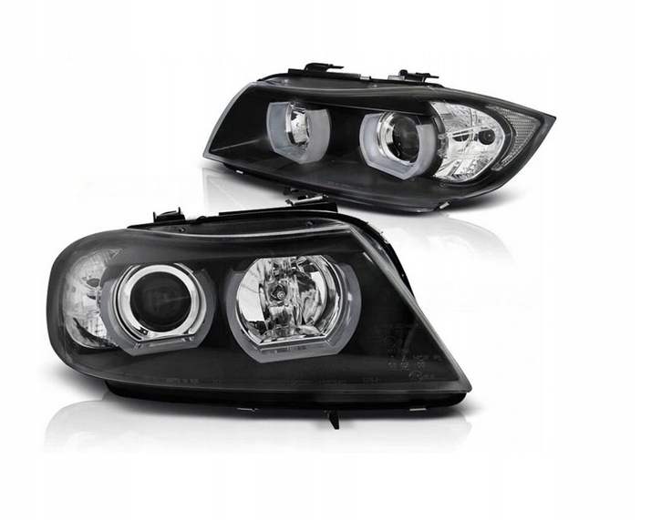 фото №1, Лампы bmw e90/e91 05-08 чёрный кольца led 3d ксенон