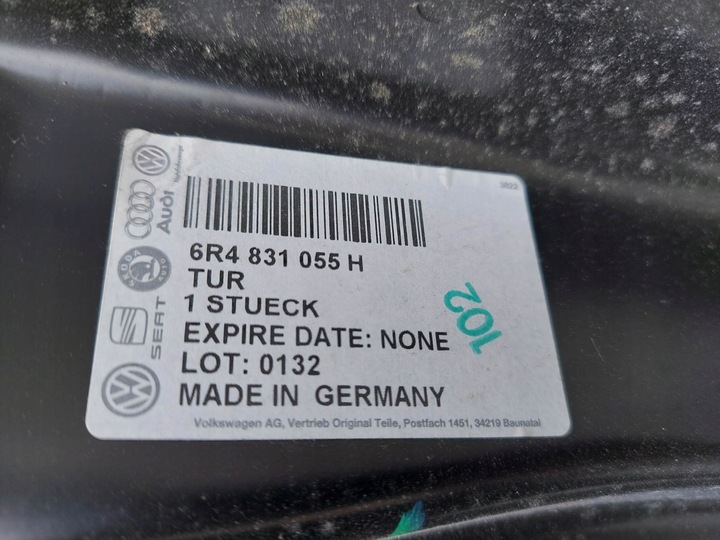 фото №12, Vw polo v 6r 6c 5d двері ліві перед нове оригінальний номер