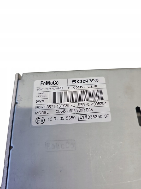 фото №3, Ford mondeo mk4 рестайлінг s-max mk1 fl galaxy mk3 радіо sony dab mp3 код