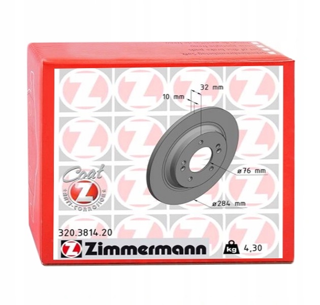 фото №1, Диски тормозные зад zimmermann do kia soul ii ev