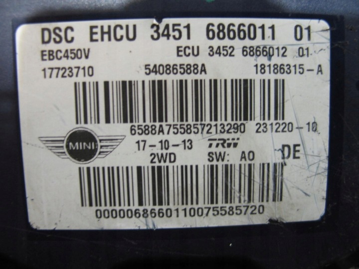 фото №6, Насос abs mini cooper r60 54086588a 3451686601201