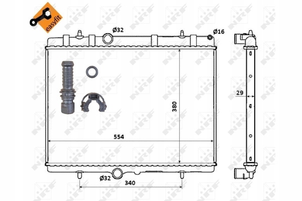 фото №14, Радиатор nrf easy fit 50437 система охлаждение двигателя citroen ds peugeot