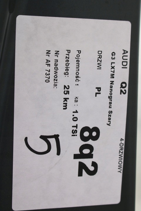 фото №11, Audi q2 дверь левая перед + зад сторона левая передние + задние 2 штуки цвет: