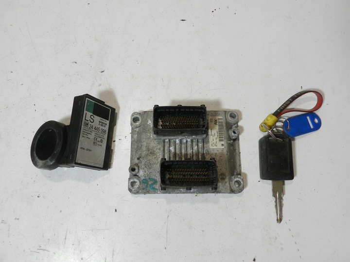 фото №1, Набор стартовый компьютер двигателя иммобилайзер opel corsa c 1.2 24443796 0261207423