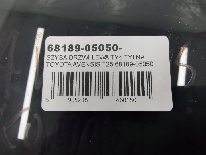 фото №9, Скло двері ліва зад задня toyota avensis t25 68189-05050