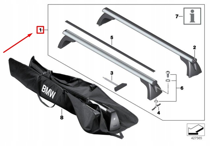 фото №7, Bmw 1 купе e82 roof rails kit 82710433991 0433991