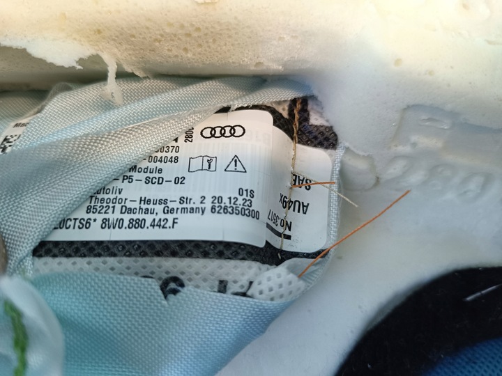 фото №8, Audi a4 b9 2024 avant рестайлинг подушка подушка безопасности сиденья зад правая 8w0880442f