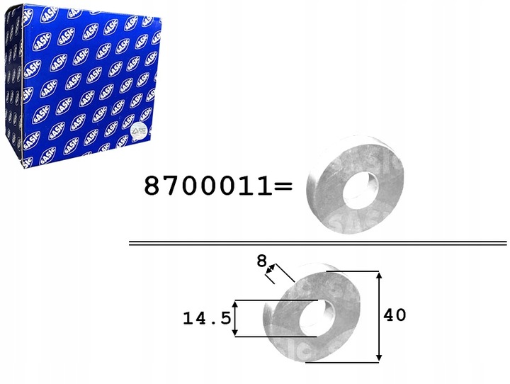 фото №1, Прокладка колёса вала коленчатого sasic 8700011 14x40x8mm citroen fiat