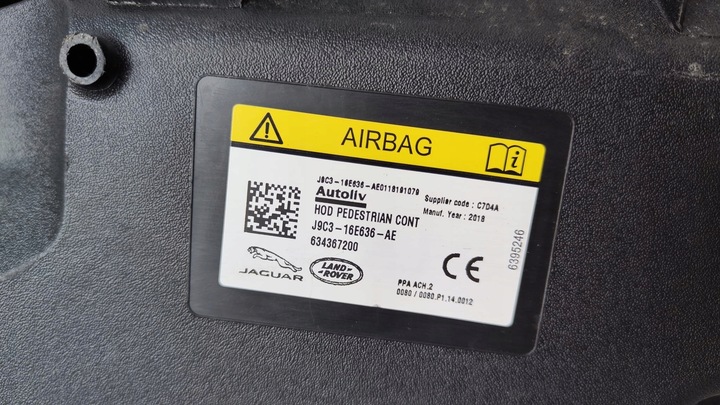 фото №8, Повітряна подушка подушка безпеки капота захист пішохода jaguar i-pace e-pace