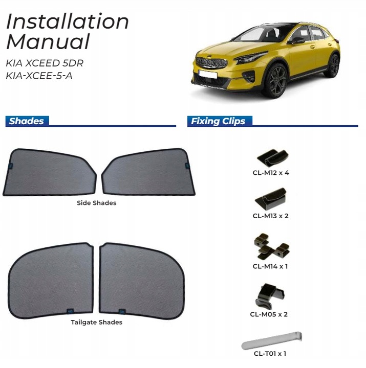 фото №15, Шторки захисні накладки сонячний kia xcee'd 5d 18- захисні накладки ролети сонцезахисний