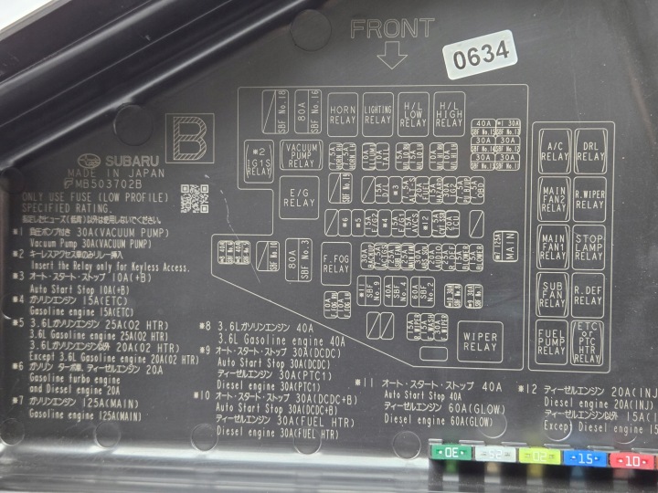 фото №7, Subaru outback v 14-19 корпус кришка запобіжників mb503700b