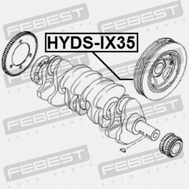 фото №4, Колесо пасове вала колінчастого febest hyds-ix35