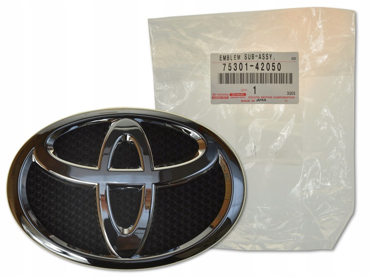 фото №1, Эмблема логотип значок капота бампера решётка перед 75301-42050 оригинальный номер toyota