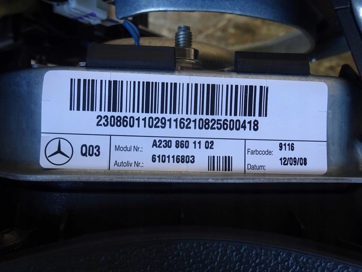фото №12, Mercedes w203 cl203 clc рестайлінг подушка безпеки подушка водія a2308601102