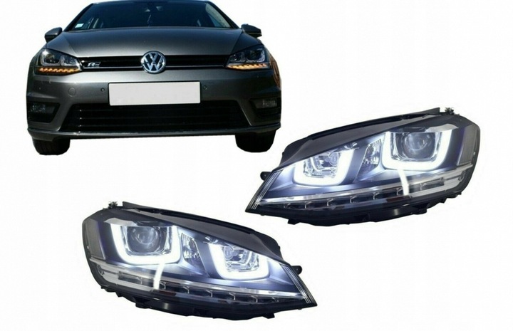 фото №1, Фари 3d led drl do vw golf 7 vii 12-17 r-line flowing динамічний