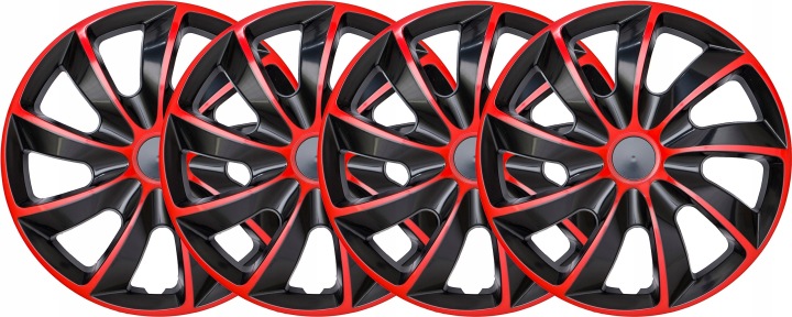 фото №12, 4x ковпаки 14 дюймів nrm quad чорно червоний тюнінг audi volkswagen seat vw