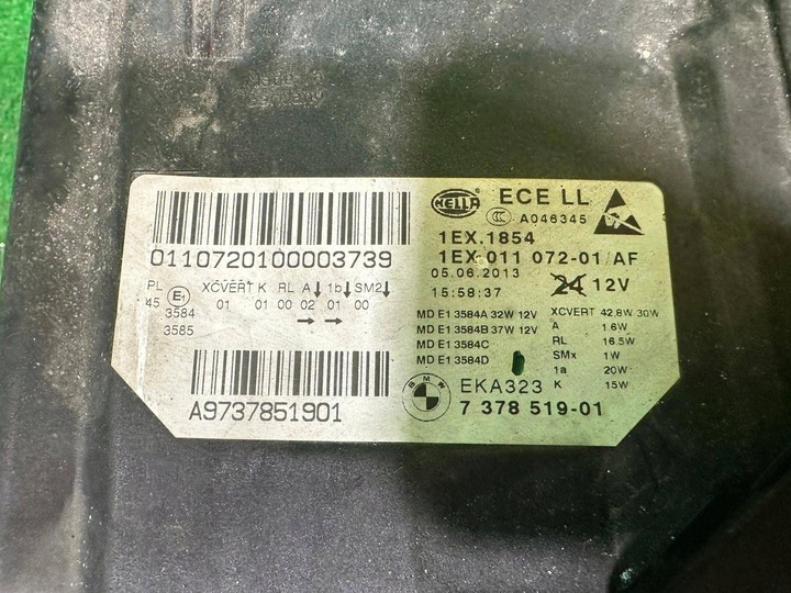 фото №14, Лампа bmw 5 f10 f11 рестайлінг адаптивний led лівий перед європа 7378519-01