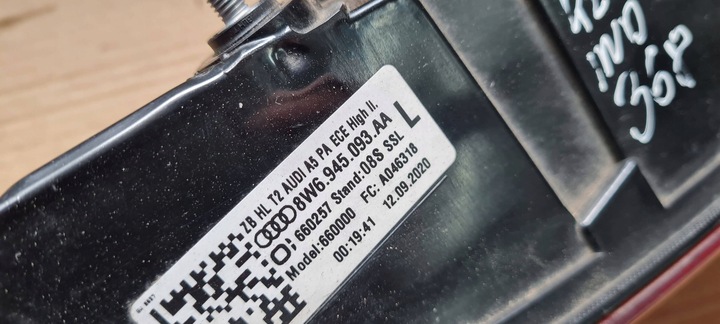 фото №10, Rs5 8w рестайлінг s5 a5 лампа ліва led лівий зад sportback 8w6945093aa