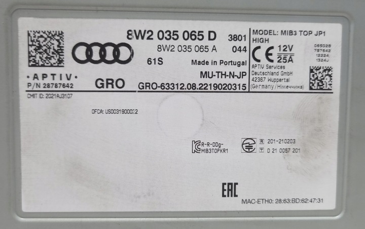 фото №9, Навигация mib3 audi a4 b9 a5 8w рестайлинг 8w2035065d