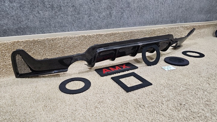 фото №11, Накладка спойлер spliter диффузор бампера зад bmw f30 f32 f80 f82 карбон