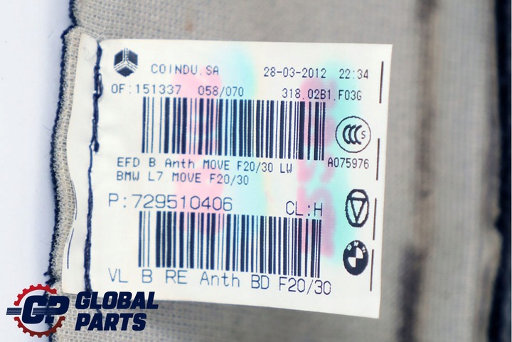 фото №11, Bmw f20 f30 спинка сиденья правый перед материал