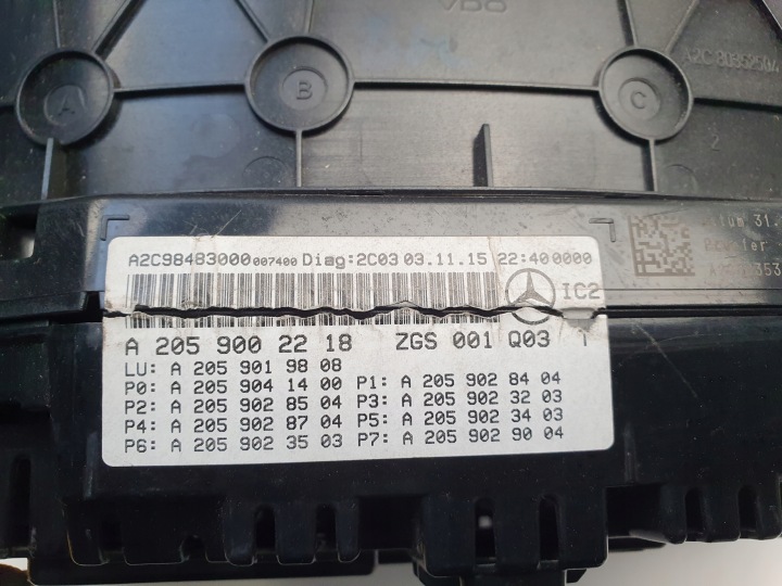 фото №12, Спідометр  zegry панель приладів mercedes w205 c205 дизель a2059002218 європа
