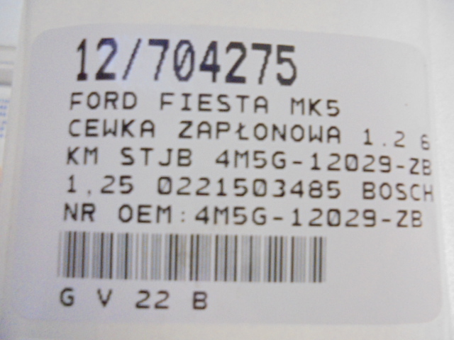фото №8, Ford fiesta mk5 котушка запалювання 4m5g-12029-zb 1,25 0221503485