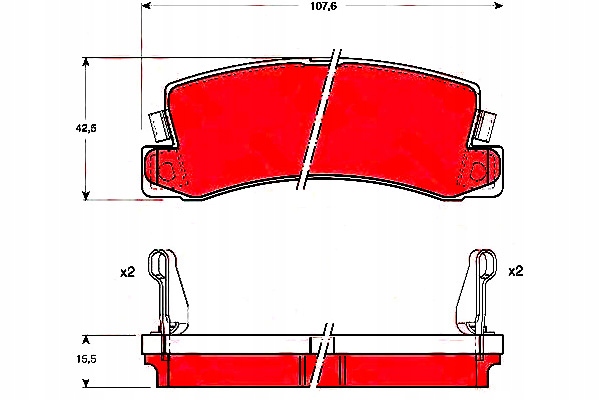 фото №13, Гальмівні колодки ham. toyota t. camry/carina/celica 1,6-3,0 86-01 trw gdb1168