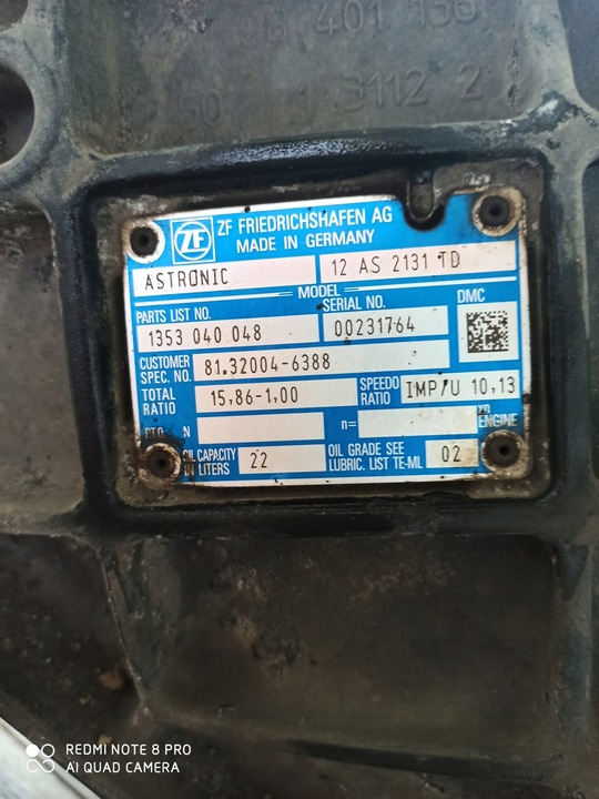 фото №4, Коробка передач коробки передач zf man tgx e6 16r, 12as213td