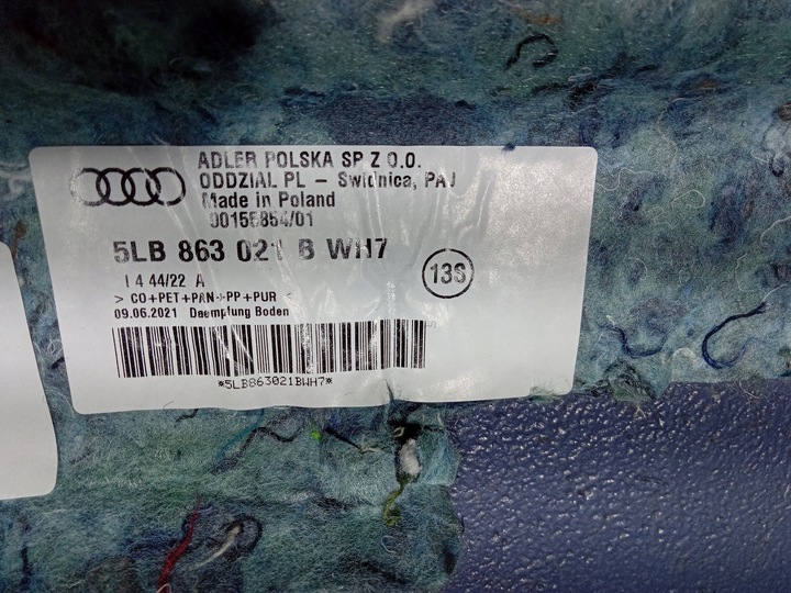 фото №5, Audi q4 e-tron обивка ковёр пол eu 5lb863021b