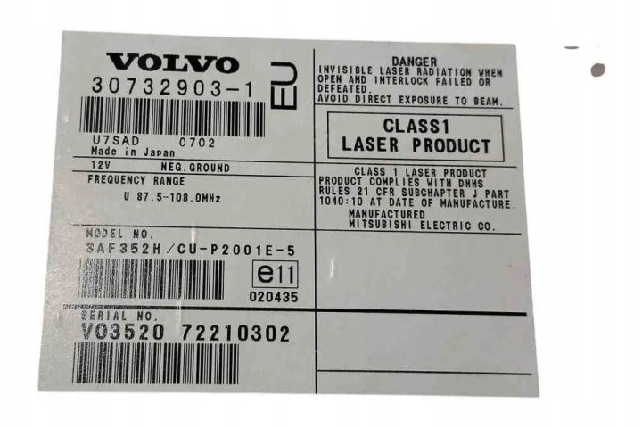 фото №10, Чейнджер cd volvo v70 ii sw 72210302 2.4l дизель 93kw 2007