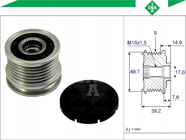 фото №2, Зчеплення jednokierunkowe генератора [ina]
