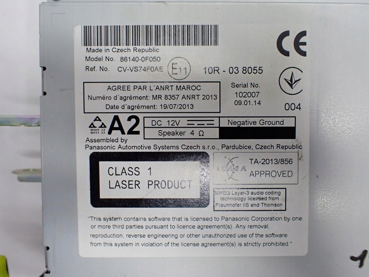 фото №8, Навігація навігація радіо заводська оригінал 86140-0f050 toyota verso 14r