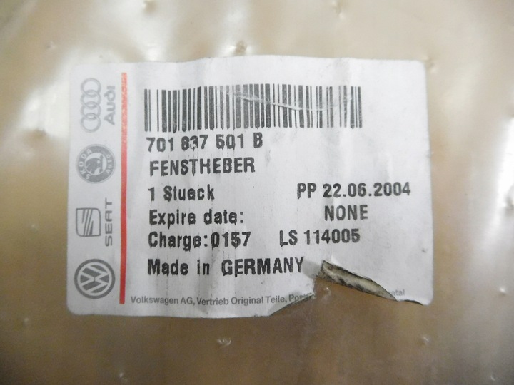 фото №8, Подъемник стекла vw transporter 90-03 701837501b