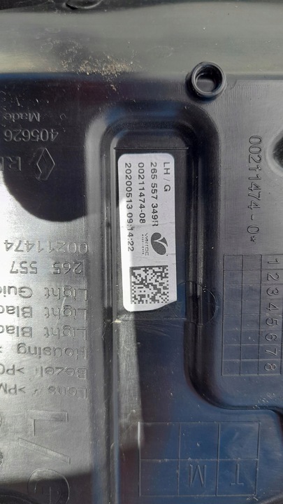 фото №6, Renault zoe 2019 рестайлинг лампа левая правая