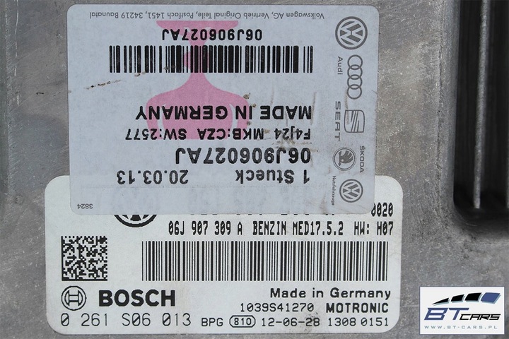 фото №11, Vw beetle модуль блок управления компьютер двигателя 2.0 tfsi 06j906027aj 06j907309a