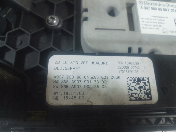 фото №5, Sprinter 907 18- радіо радіопрогравач панель a4209003305