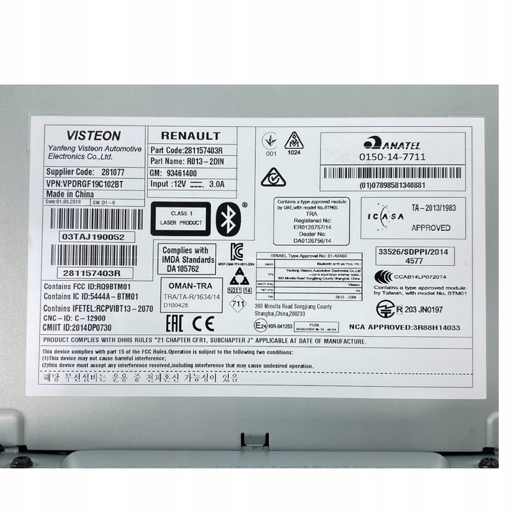 фото №10, Нове оригінальний номер радіо r013-2din renault trafic iii