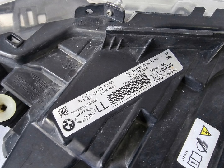 фото №11, Bmw 3 iii f30 f31 лампа левая bi ксенон некорректируемый 7259525