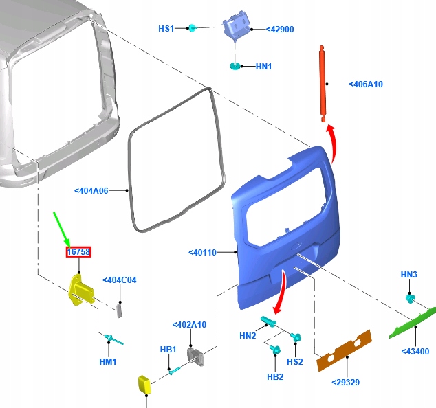 фото №7, Ford tourneo connect mk2 бампер дверь багажника 1875998 оригинальная запчасть