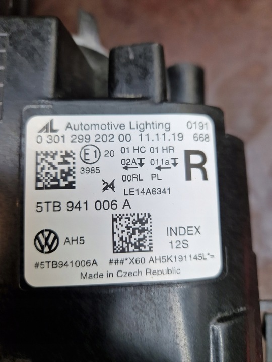 фото №10, Vw touran ii 5tb лампа перед правая