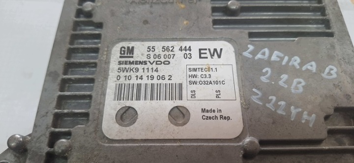 фото №10, Модуль ecu opel zafira b 55562444