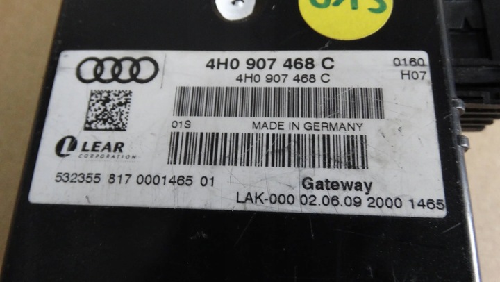 фото №3, Модуль шлюз 4h0907468c audi a8 s8 d4