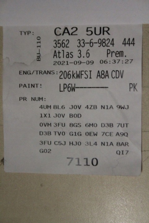 фото №8, Джгут камери двигуна vw atlas v6 3.6 cdv 206kw fsi 3cn971002