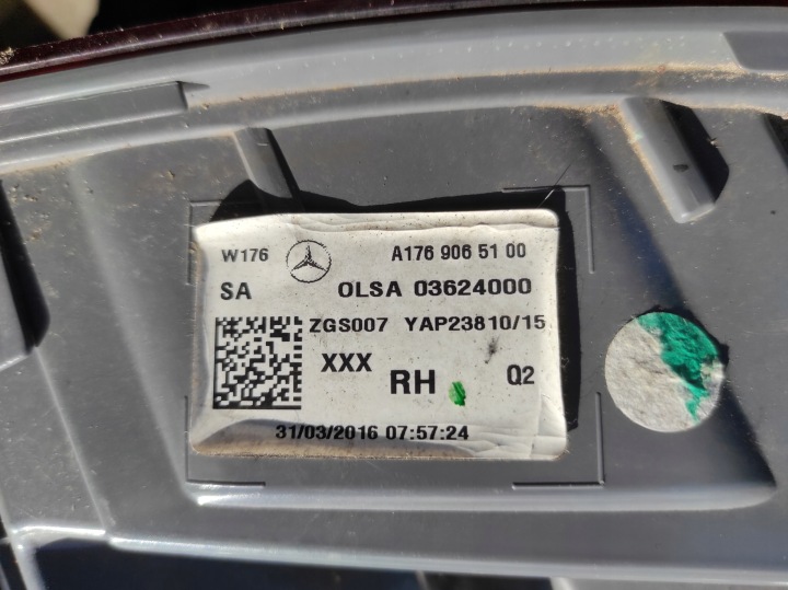 фото №7, Mercedes a-klasa w176 рестайлінг фара зад задня права a1769065100