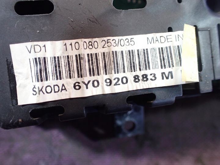 фото №6, Skoda fabia i 1.2 12v спидометр приборы 6y0920883m