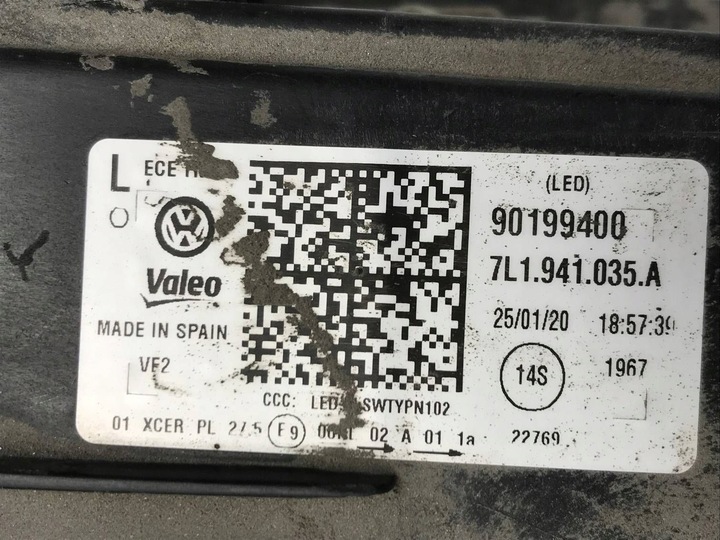 фото №16, Vw t6 t6.1 7l1 рестайлинг лампа левая передняя перед полный led 7l1941035a