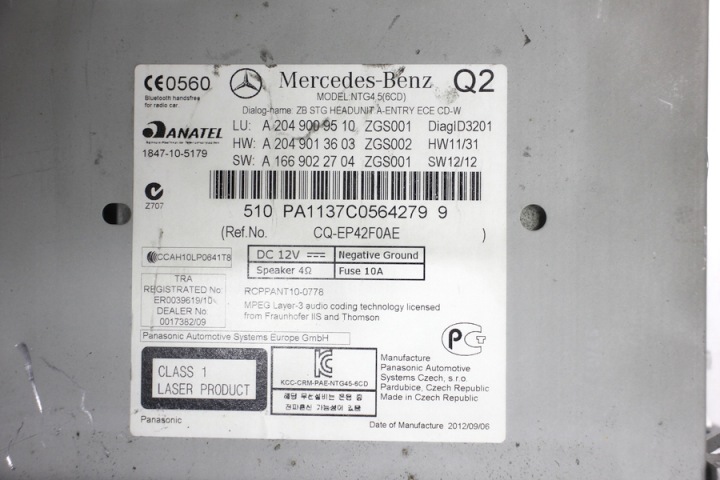 фото №16, Магнитола з магнитола mercedes-benz c купе c204 a2049009510 34908852 2.1l