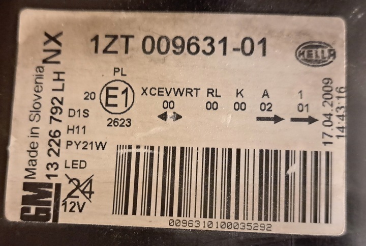 фото №10, Opel insignia a 2.0 cdti фара лівий ксенон 13226792lh 114