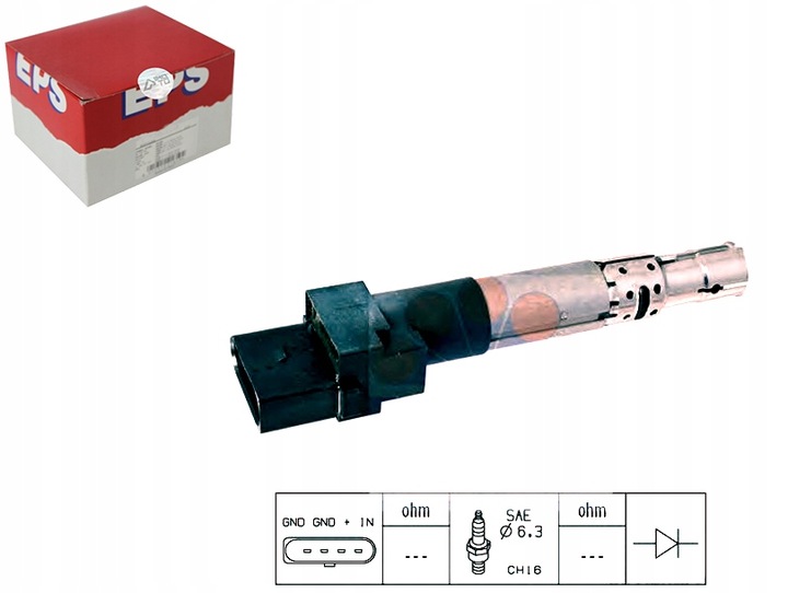 фото №1, Катушка зажигания vw golf 3,2 v6 05- eps